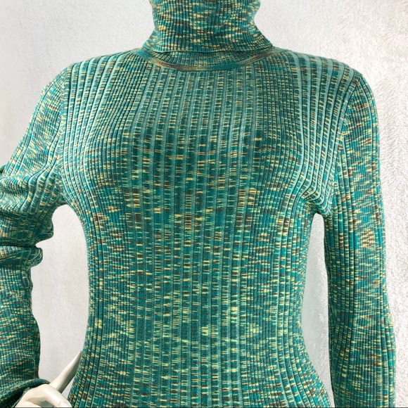 ANTHROPOLOGIE RIBBED TURTLENECK BUTTON SLEEVE S - Picture 5 of 16